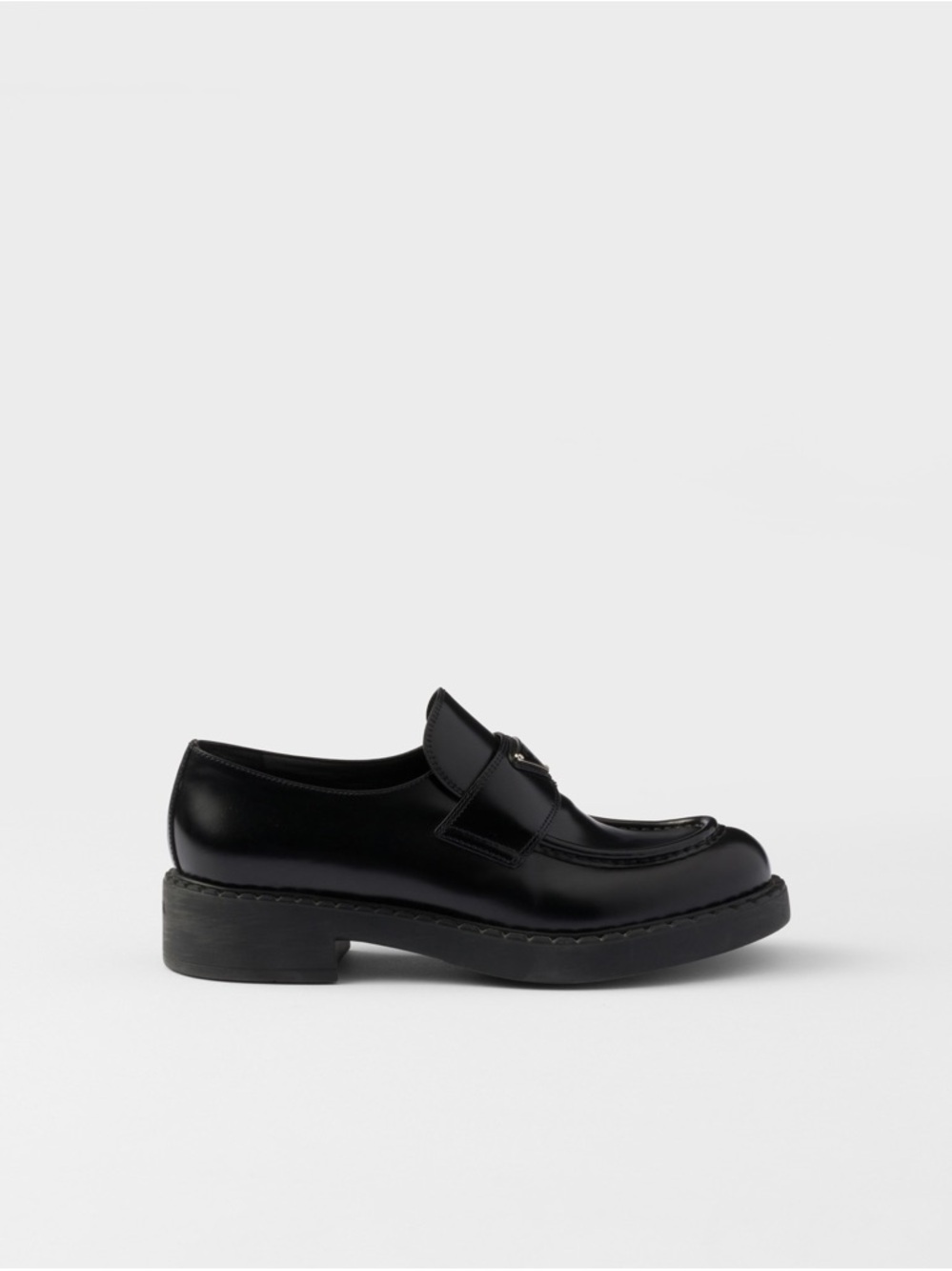 Prada Black Leather Platform Loafers size US7.5 IT37.5 authentic - Picture 3 of 16